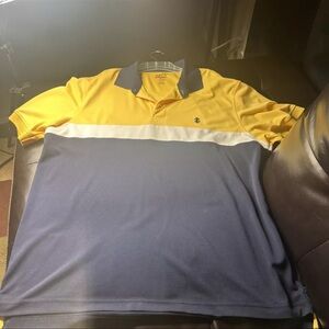 Izod Performx Polo Shirt Yellow, White & Blue Size XL
